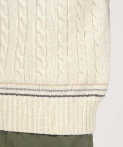 RICHMOND(リッチモンド)の「【別注】RICHMOND KNITWEAR ウールケーブル Vネックベスト(ニット/セーター・メンズ・ネイビー/イエロー/ホワイト・M/S)」の10枚目の写真