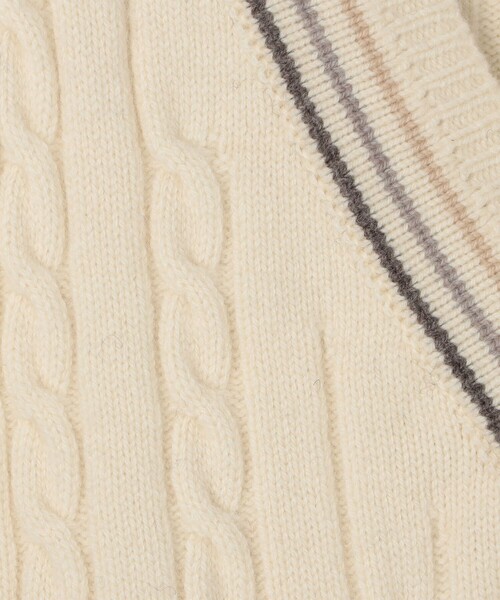 RICHMOND(リッチモンド)の「【別注】RICHMOND KNITWEAR ウールケーブル Vネックベスト(ニット/セーター・メンズ・ネイビー/イエロー/ホワイト・M/S)」の11枚目の写真