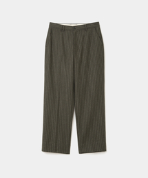 stripe wool trouser olive