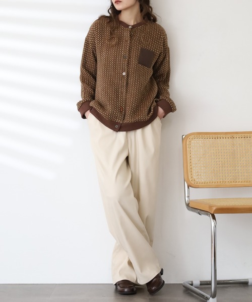 Emago(イマゴ)の「EMAGO 多ボタンカーデ(カーディガン/ボレロ・レディース・グレー/ブラウン・FREE)」の6枚目の写真