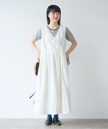 bulle de savon | リネン/コットン ナチュラルトリプルワッシャー apron ワンピース(ワンピース)