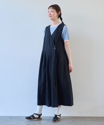 リネン/コットン ナチュラルトリプルワッシャー apron ワンピース