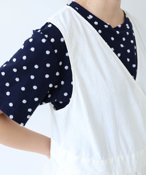 bulle de savon(ビュルデサボン)の「リネン/コットン ナチュラルトリプルワッシャー apron ワンピース(ワンピース・レディース・ホワイト/ブラック・FREE)」の13枚目の写真