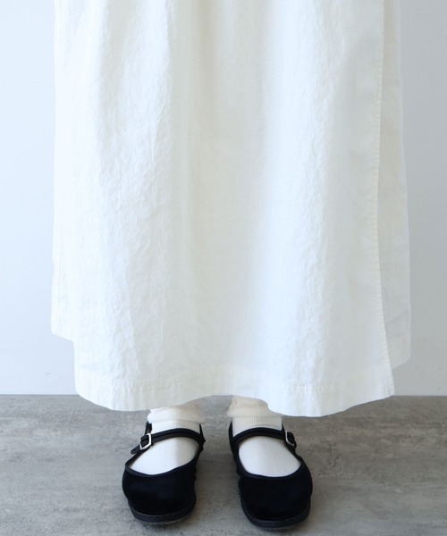 bulle de savon(ビュルデサボン)の「リネン/コットン ナチュラルトリプルワッシャー apron ワンピース(ワンピース・レディース・ホワイト/ブラック・FREE)」の17枚目の写真