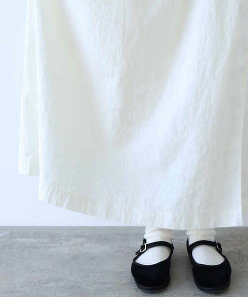 bulle de savon(ビュルデサボン)の「リネン/コットン ナチュラルトリプルワッシャー apron ワンピース(ワンピース・レディース・ホワイト/ブラック・FREE)」の18枚目の写真