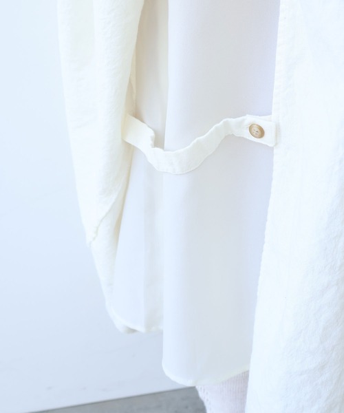 bulle de savon(ビュルデサボン)の「リネン/コットン ナチュラルトリプルワッシャー apron ワンピース(ワンピース・レディース・ホワイト/ブラック・FREE)」の19枚目の写真