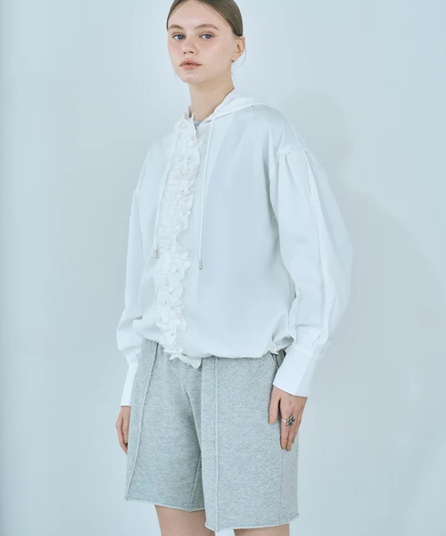 merrylatte(メリーラテ)の「sweat lace half pants(スウェットパンツ・レディース・グレー・FREE)」の4枚目の写真