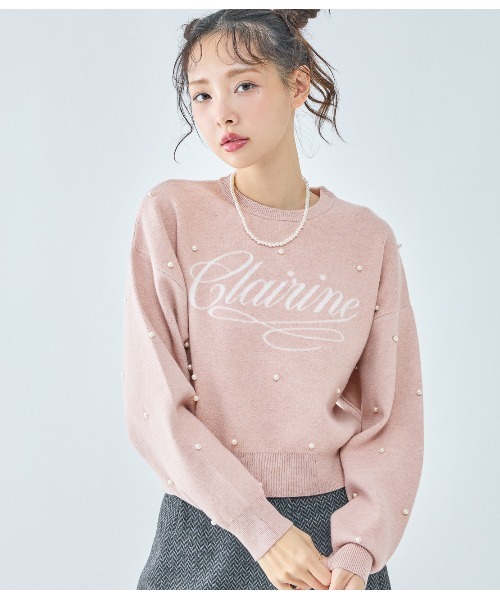 PEACH JOHN（ピーチジョン）の「パールロゴニット（ニット/セーター・レディース・ベージュ/グレー/ピンク・ONE SIZE）」の3枚目の写真