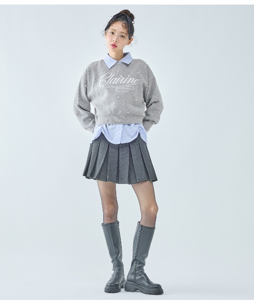 PEACH JOHN（ピーチジョン）の「パールロゴニット（ニット/セーター・レディース・ベージュ/グレー/ピンク・ONE SIZE）」の9枚目の写真