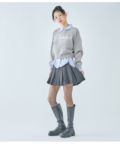 PEACH JOHN（ピーチジョン）の「パールロゴニット（ニット/セーター・レディース・ベージュ/グレー/ピンク・ONE SIZE）」の12枚目の写真