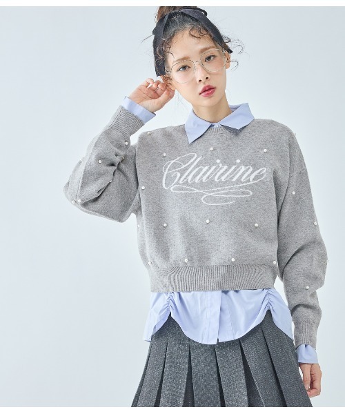 PEACH JOHN（ピーチジョン）の「パールロゴニット（ニット/セーター・レディース・ベージュ/グレー/ピンク・ONE SIZE）」の15枚目の写真