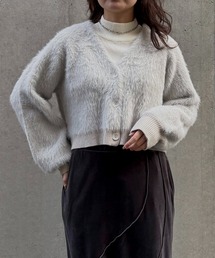 &g'aime | 【&ｇ'aime 】ショートシャギーカーディガン　Short Shaggy Cardigan(カーディガン/ボレロ)