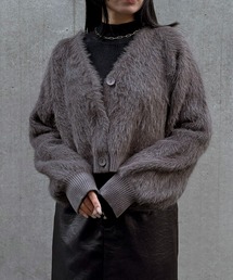 &g'aime（アンジェム）の「【&ｇ'aime 】ショートシャギーカーディガン　Short Shaggy Cardigan（カーディガン/ボレロ）」