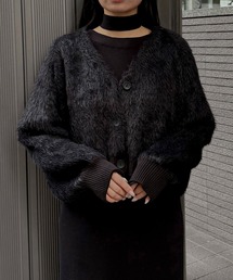 &g'aime（アンジェム）の「【&ｇ'aime 】ショートシャギーカーディガン　Short Shaggy Cardigan（カーディガン/ボレロ）」