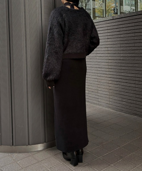 &g'aime（アンジェム）の「【&ｇ'aime 】ショートシャギーカーディガン　Short Shaggy Cardigan（カーディガン/ボレロ・レディース・ブラック/アイボリー/チャコールグレー・FREE）」の13枚目の写真