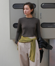 Slim Fit Stripe Top (Brown)