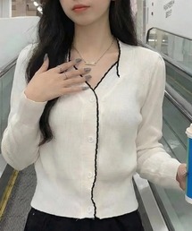 パイピングデザインカーディガン
