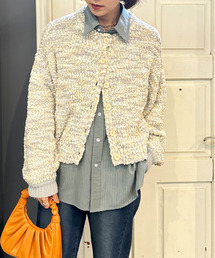 DOUBLE NAME | 前後2WAYぽこぽこMIXヤーンニットカーデ(ニット/セーター)