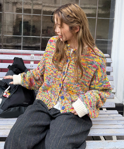 DOUBLE NAME（ダブルネーム）の「前後2WAYぽこぽこMIXヤーンニット