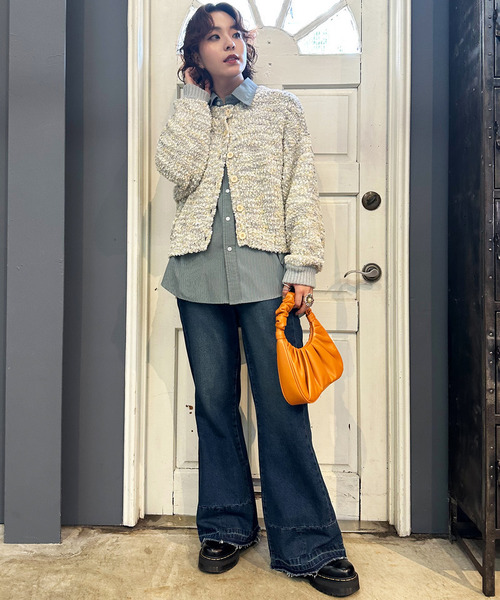 DOUBLE NAME(ダブルネーム)の「前後2WAYぽこぽこMIXヤーンニットカーデ(ニット/セーター・レディース・オフホワイト/マルチ・FREE)」の16枚目の写真