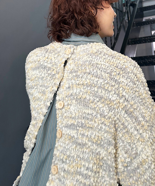DOUBLE NAME(ダブルネーム)の「前後2WAYぽこぽこMIXヤーンニットカーデ(ニット/セーター・レディース・オフホワイト/マルチ・FREE)」の17枚目の写真