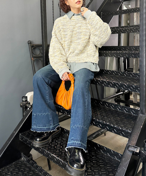 DOUBLE NAME(ダブルネーム)の「前後2WAYぽこぽこMIXヤーンニットカーデ(ニット/セーター・レディース・オフホワイト/マルチ・FREE)」の19枚目の写真