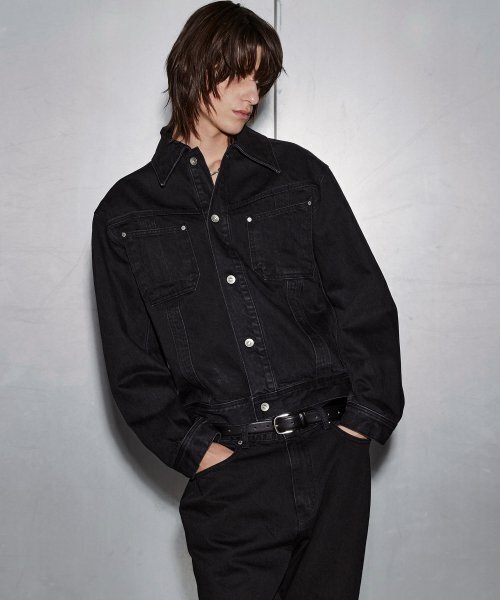 MUILL(ミュール)の「ポケットデニムジャケット - ブラック(デニムジャケット・メンズ・その他・MEDIUM)」の1枚目の写真