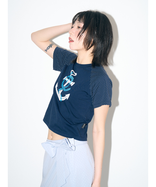 CHOCHOU（チョシュ）の「ハートアンカーラグランT [ネイビー]（Tシャツ/カットソー・レディース・その他・SMALL/MEDIUM）」の2枚目の写真