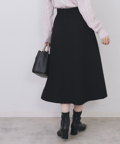 index（インデックス）の「フレアスカート【洗濯機OK/防シワ/イージーアイロン】（スカート・レディース・ナチュラル/サックスブルー/ブラック・42/40/38/36）」の5枚目の写真