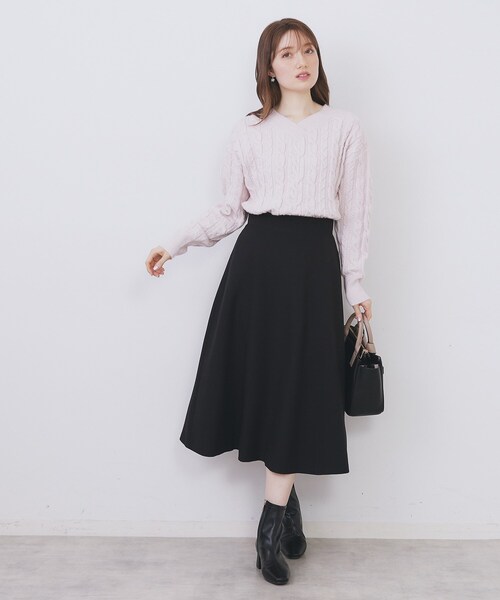 index（インデックス）の「フレアスカート【洗濯機OK/防シワ/イージーアイロン】（スカート・レディース・ナチュラル/サックスブルー/ブラック・42/40/38/36）」の6枚目の写真