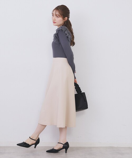 index（インデックス）の「フレアスカート【洗濯機OK/防シワ/イージーアイロン】（スカート・レディース・ナチュラル/サックスブルー/ブラック・42/40/38/36）」の11枚目の写真