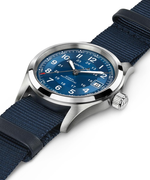 HAMILTON（ハミルトン）の「HAMILTON [ハミルトン] 腕時計 Khaki Field （カーキ フィールド）  オート 自動巻き 38MM ブルー×ブルー（アナログ腕時計・メンズ・ブルー・FREE）」の4枚目の写真