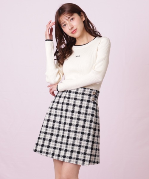 ◇ブロックチェックツィードミニスカート（スカート）｜JILL by JILL
