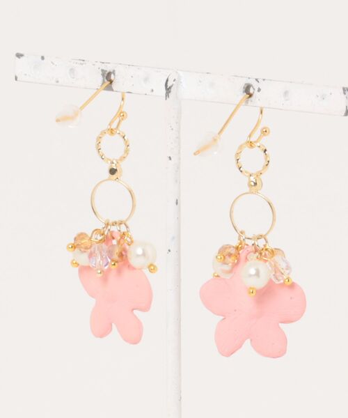 tone(トーン)の「【RosraiE】エレガントフラワー パールビーズ ピアス(MA)(ピアス(両耳用)・レディース・ピンク・FREE)」の7枚目の写真