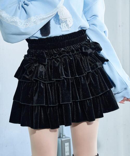 Whinny(ホワイニー)の「Whinny/フォーエバーシャイニングスターすかぁと(スカート・レディース・ブラック/グレー/ブルー・FREE)」の2枚目の写真