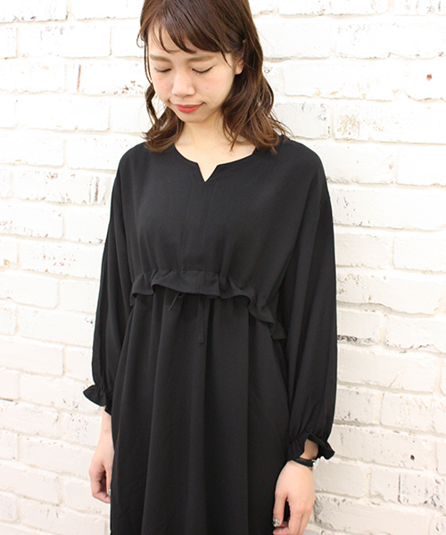 Kastane（カスタネ）の「ウエストギャザーOP（ワンピース・レディース・ブラック/ベージュ・FREE）」の5枚目の写真