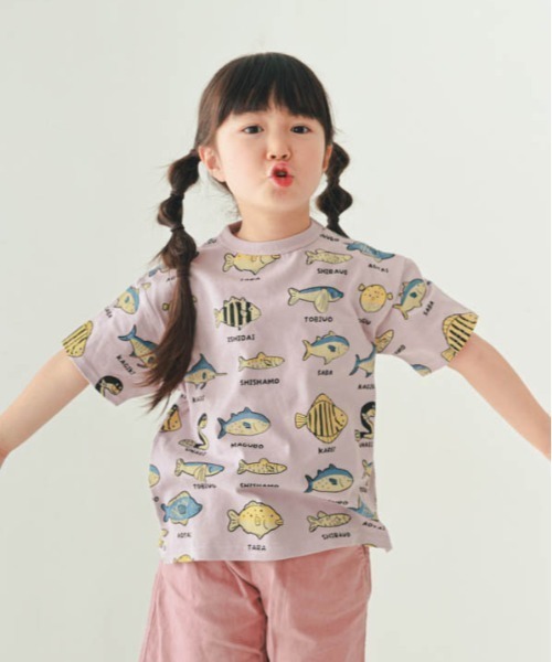 nicohrat（ニコフラート）の「nicohrat/ニコフラート いろんな魚Ｔシャツ（Tシャツ/カットソー・キッズ・サックスブルー/ラベンダー/アイボリー・140cm/130cm/120cm/110cm/100cm/90cm）」の18枚目の写真