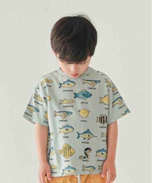 nicohrat（ニコフラート）の「nicohrat/ニコフラート いろんな魚Ｔシャツ（Tシャツ/カットソー・キッズ・サックスブルー/ラベンダー/アイボリー・140cm/130cm/120cm/110cm/100cm/90cm）」の21枚目の写真