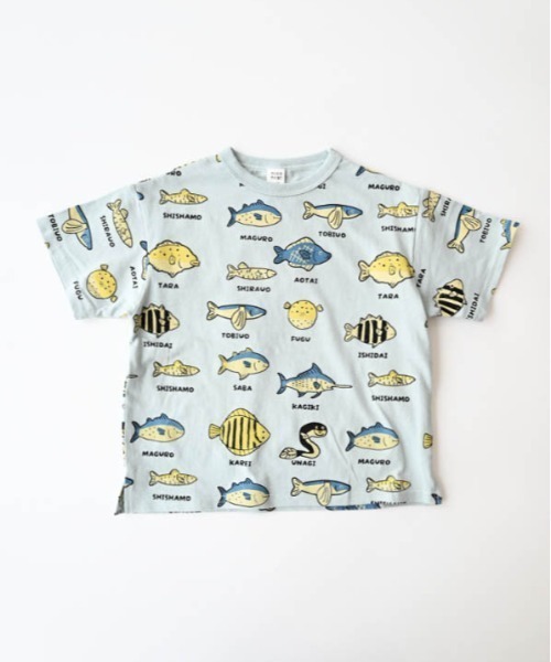 nicohrat（ニコフラート）の「nicohrat/ニコフラート いろんな魚Ｔシャツ（Tシャツ/カットソー・キッズ・サックスブルー/ラベンダー/アイボリー・140cm/130cm/120cm/110cm/100cm/90cm）」の6枚目の写真
