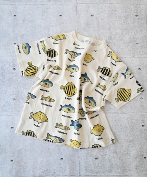 nicohrat（ニコフラート）の「nicohrat/ニコフラート いろんな魚Ｔシャツ（Tシャツ/カットソー・キッズ・サックスブルー/ラベンダー/アイボリー・140cm/130cm/120cm/110cm/100cm/90cm）」の9枚目の写真