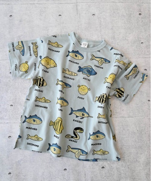 nicohrat（ニコフラート）の「nicohrat/ニコフラート いろんな魚Ｔシャツ（Tシャツ/カットソー・キッズ・サックスブルー/ラベンダー/アイボリー・140cm/130cm/120cm/110cm/100cm/90cm）」の11枚目の写真