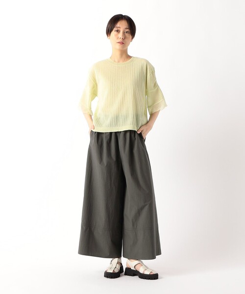 K.T KIYOKO TAKASE（キヨコタカセ）の「コットンタイプライター ギャザーワイドパンツ（その他パンツ・レディース・キャメル・9号）」の2枚目の写真