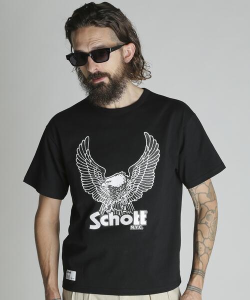 Schott(ショット)の「Schott/ショット/GLITTER EAGLE COMPACT T-SHIRT/グリッター イーグル コンパクト Tシャツ(Tシャツ/カットソー・メンズ・ホワイト/ブラック/ネイビー・2XL/XL/L/M)」の3枚目の写真