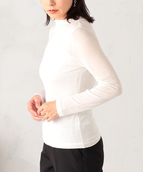 GALLORIA（ギャローリア）の「【吸湿発熱】シアーＴシャツ（Tシャツ/カットソー・レディース・ブラック/オフホワイト・L/LL/M/S）」の3枚目の写真