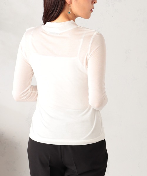 GALLORIA（ギャローリア）の「【吸湿発熱】シアーＴシャツ（Tシャツ/カットソー・レディース・ブラック/オフホワイト・L/LL/M/S）」の4枚目の写真