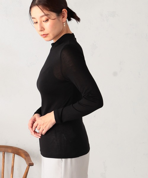 GALLORIA（ギャローリア）の「【吸湿発熱】シアーＴシャツ（Tシャツ/カットソー・レディース・ブラック/オフホワイト・L/LL/M/S）」の7枚目の写真