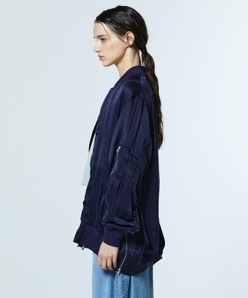 DOUBLE STANDARD CLOTHING（ダブルスタンダードクロージング）の「サテンワッシャーブルゾン（ブルゾン・レディース・カーキ/ネイビー・FREE）」の6枚目の写真