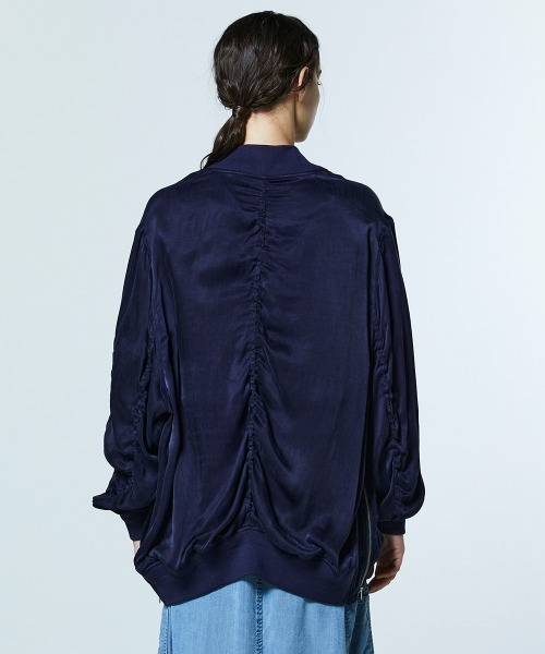 DOUBLE STANDARD CLOTHING（ダブルスタンダードクロージング）の「サテンワッシャーブルゾン（ブルゾン・レディース・カーキ/ネイビー・FREE）」の7枚目の写真