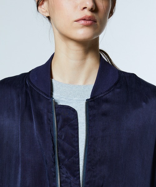 DOUBLE STANDARD CLOTHING（ダブルスタンダードクロージング）の「サテンワッシャーブルゾン（ブルゾン・レディース・カーキ/ネイビー・FREE）」の9枚目の写真