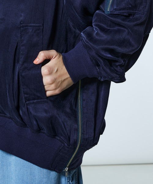 DOUBLE STANDARD CLOTHING（ダブルスタンダードクロージング）の「サテンワッシャーブルゾン（ブルゾン・レディース・カーキ/ネイビー・FREE）」の13枚目の写真